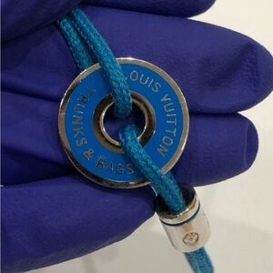 Louis Vuitton Trunks Turquoise Cord Bracelet with Silver Detail🥳🥳❌❌
